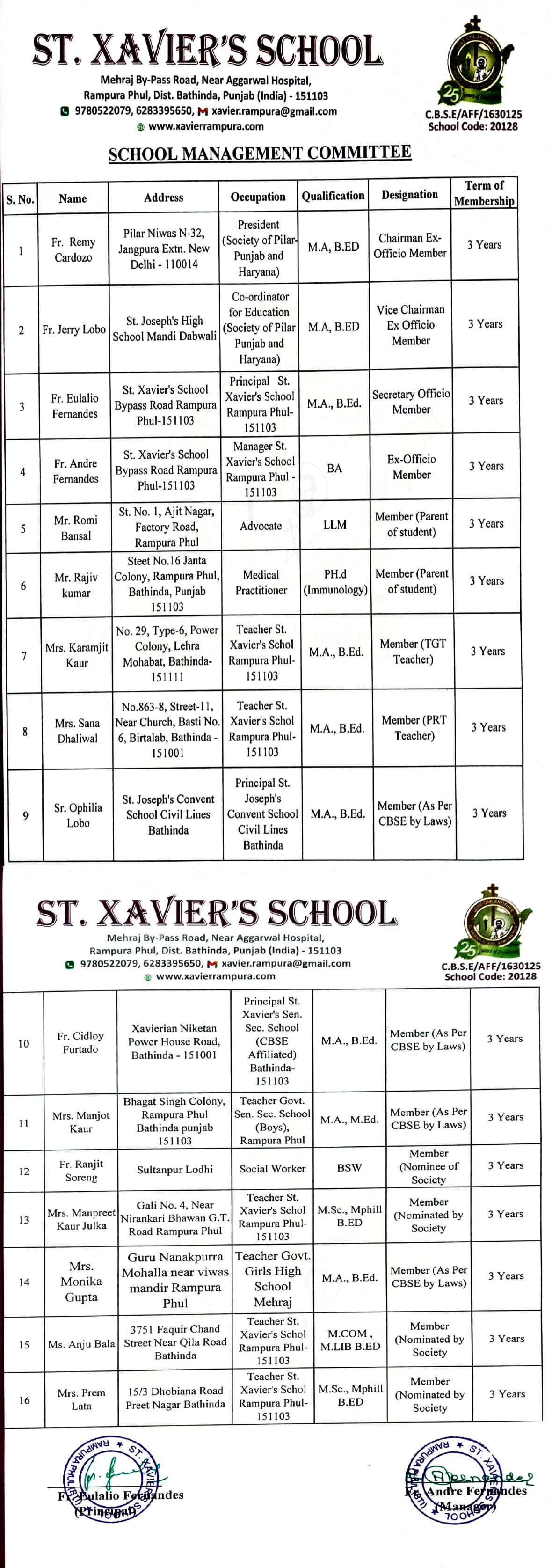 St. Xavier's School -  Rampura Phul